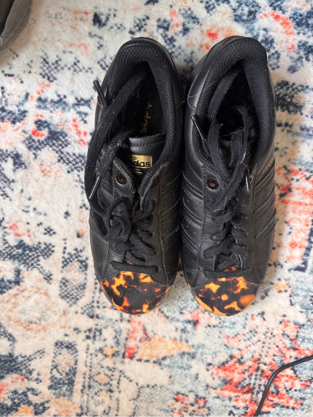 Adidas Superstars with Tortoiseshell Toe Caps